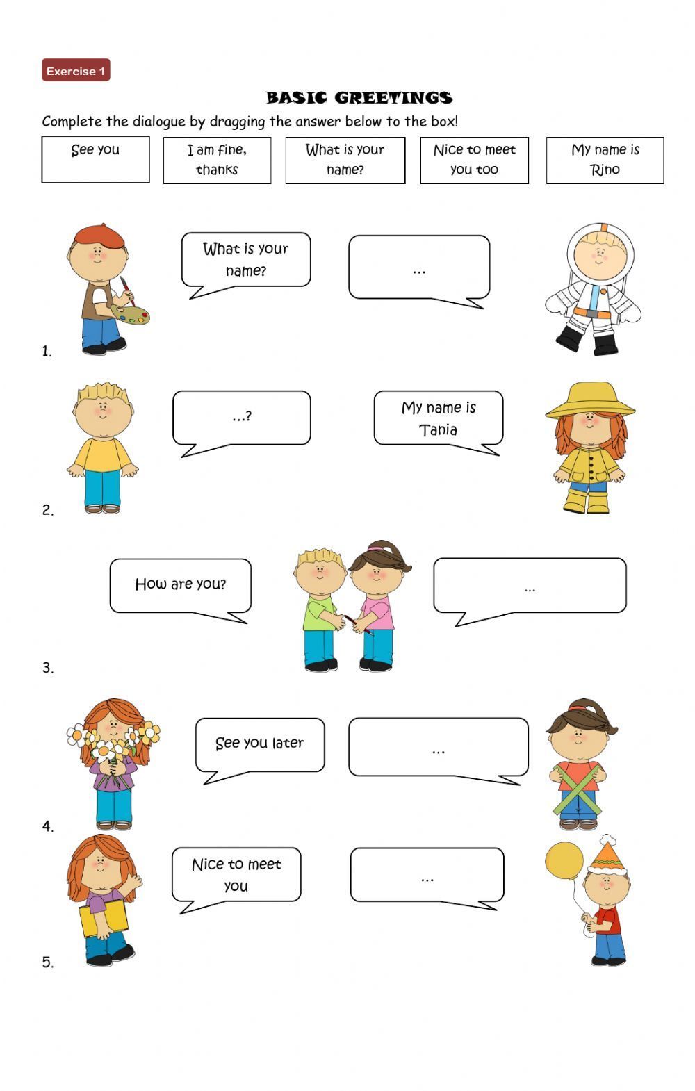 Basic Greetings Kelas 2 worksheet