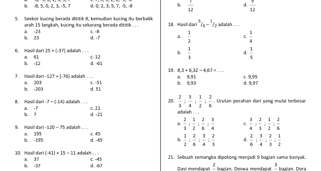 10 Rahasia Latihan Bank Soal UAS Matematika Kelas 4 SD Semester 1 Agar Nilai Sempurna