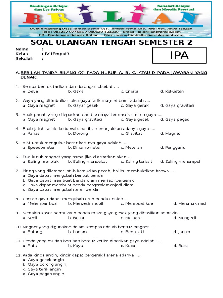 7 Rahasia Latihan Bank Soal UAS IPA Kelas 4 dan Kunci Jawaban Agar Nilai Ujian Meroket