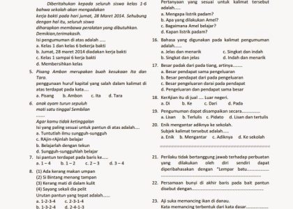 7 Rahasia Sukses Nilai Sempurna dengan Bank Soal UAS B.Indonesia Kelas 4 dan Kunci Jawaban