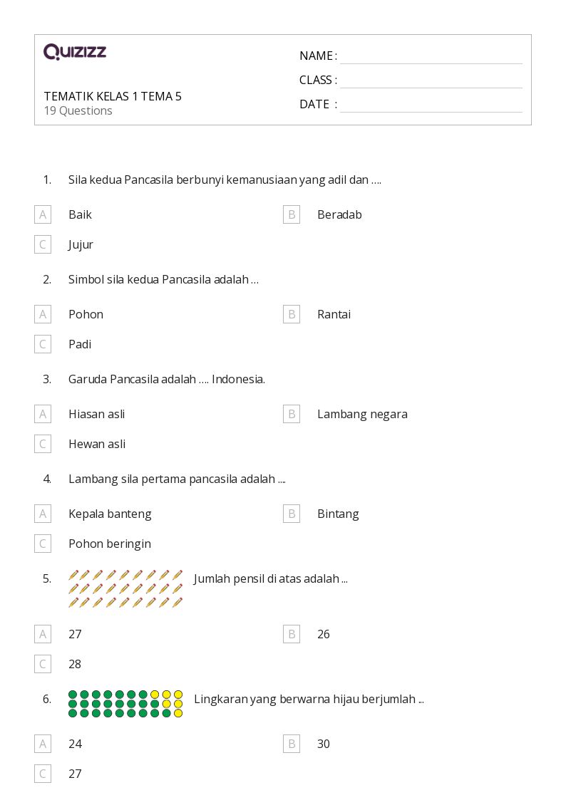 50 lembar kerja Tema untuk Kelas 6 di Quizizz Gratis Dapat Dicetak