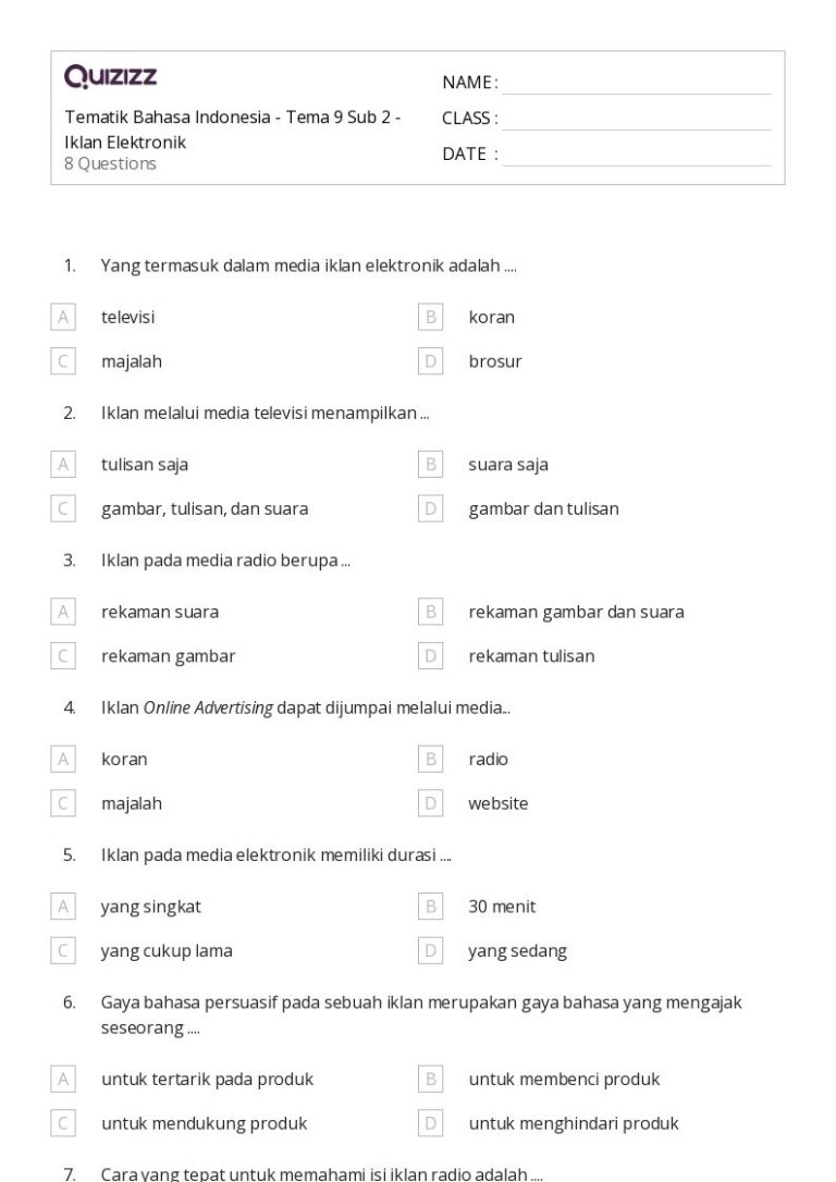 bank soal tematik sub tema 9 kelas 4