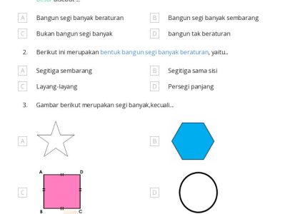 bank soal tentang segi banyak beraturan kelas 4 sd