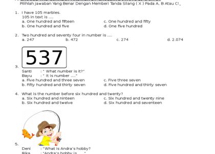 bank soal uas inggris sd kelas 4 2013
