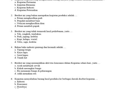 bank soal uas ips kelas 4 dan kunci jawaban